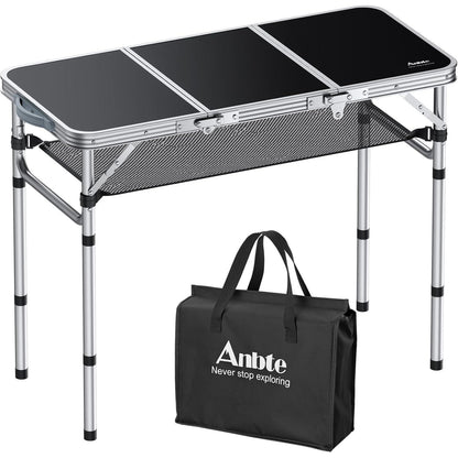Aluminium Campingtisch klappbar 88x40cm mit 3 Höhen & Netz