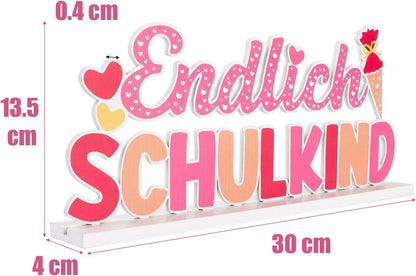 Tischdeko Einschulung Mädchen - Rosa Schulkind