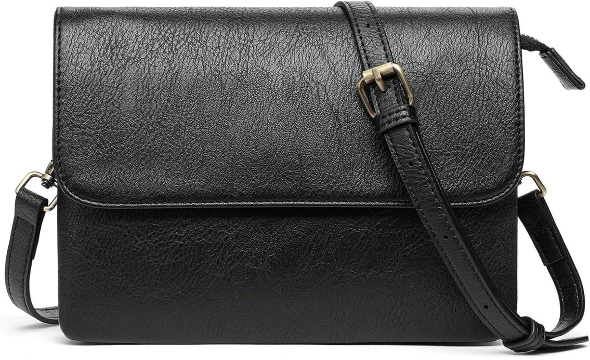 Schwarze Crossbody Umhängetasche mit Kartenfächern