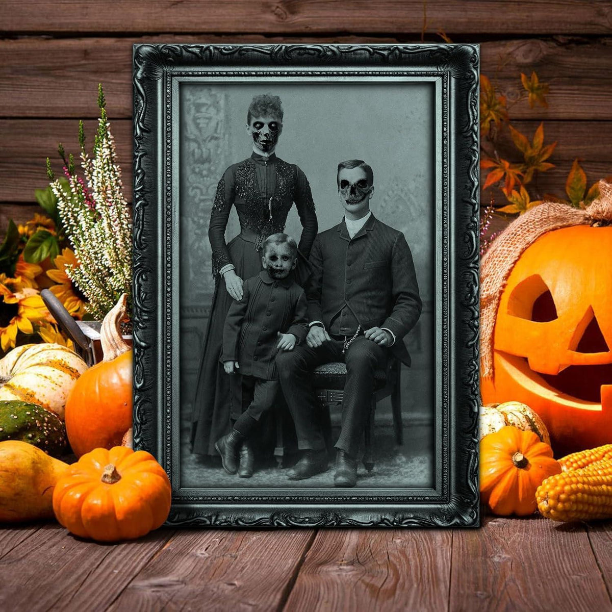Benjia 6 Stück Halloween 3D Dekoration Gothic Horror Bilderrahmen Portrait wasserfest mit selbstklebenden Punkten