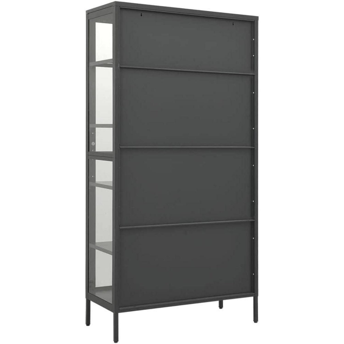 Glasvitrine Anthrazit 90x40x180 cm – Stahl & Verstellbare Böden