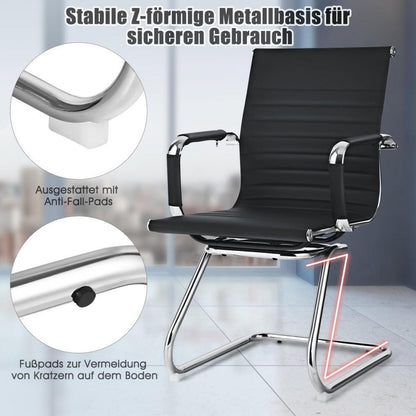 Moderner Bürostuhl 2er Set – Schwarz, Ergonomisch & Komfortabel