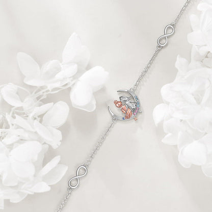 925 Sterling Silber Armband für Schwestern mit Herz und Unendlichkeitszeichen