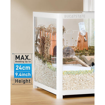 Großer Hamsterkäfig 100cm Weiß stapelbar mit tiefer Einstreuwanne