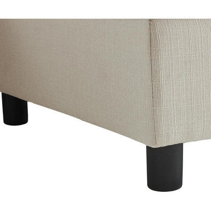Modernes Dreisitzer-Sofa mit Fußhocker – Beige
