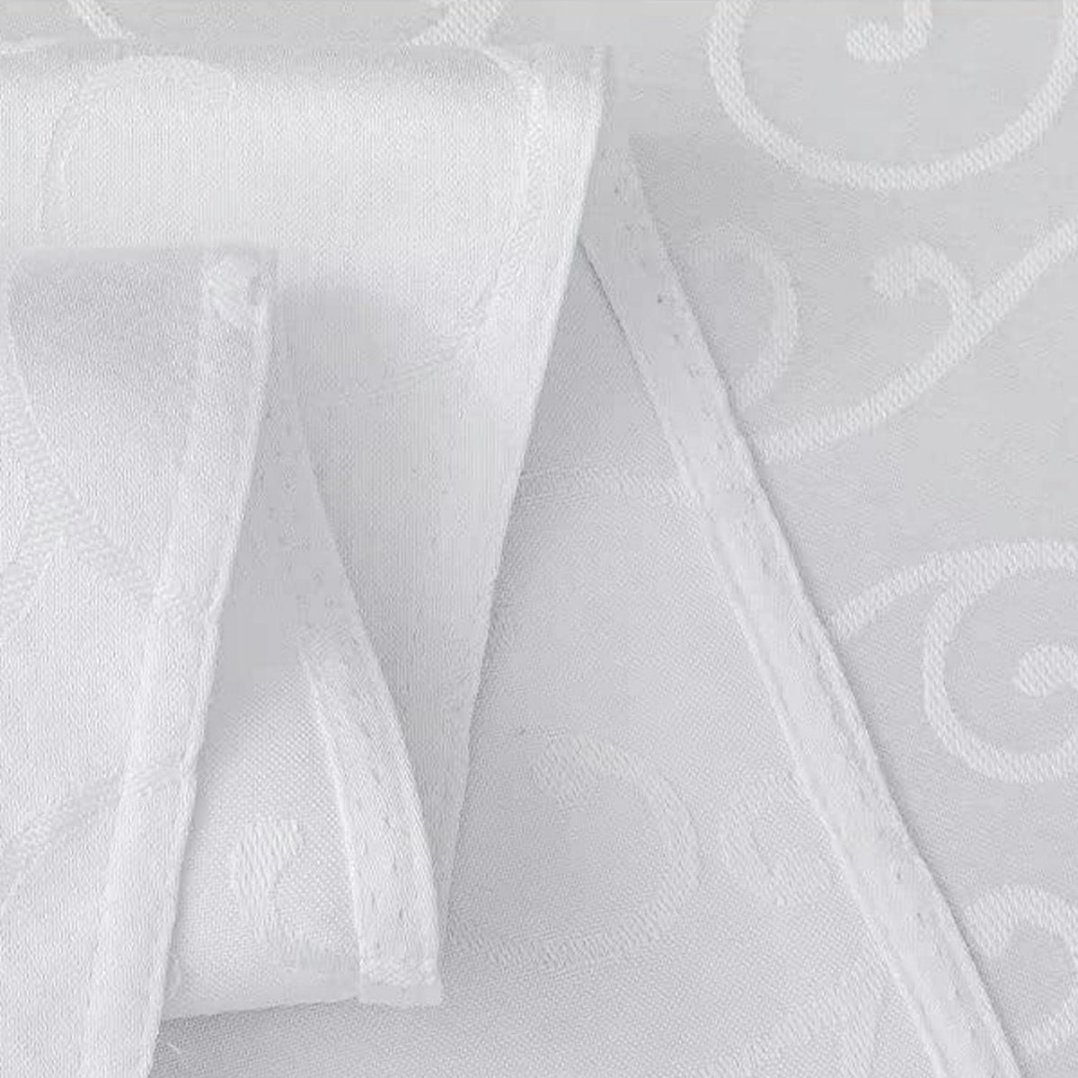 Runde Tischdecke Romanstil 200 cm weiß – Abwaschbar & Wasserabweisend