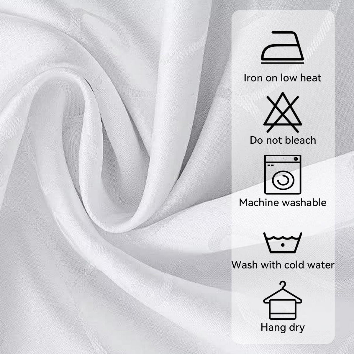 Runde Tischdecke Romanstil 200 cm weiß – Abwaschbar & Wasserabweisend
