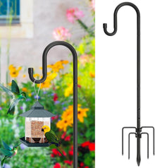 Verstellbarer Schwarz 156cm Hirtenhaken 5 Zinken Metall Garten Laterne