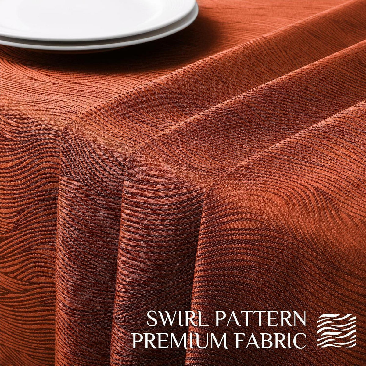 Herbst Tischdecke Jacquard, Rostrot, Rechteckig, Wasserabweisend