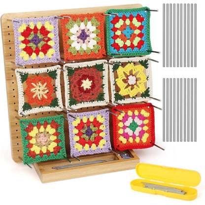 Granny Square Sperrbrett Holz 29cm mit Spanner & Zubehör