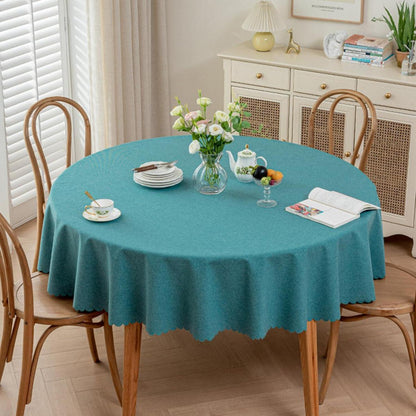 Runde Tischdecke wasserdicht, pfauenblau, 280 cm Durchmesser