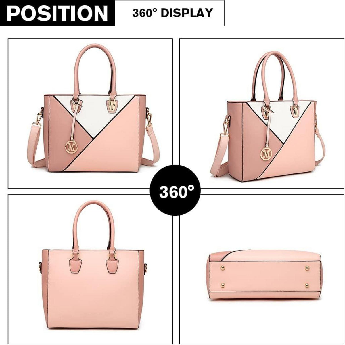 Geometrische Handtasche mit vielen Fächern - Damen