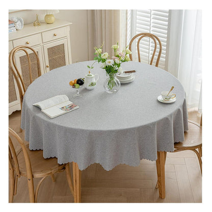 Runde Tischdecke wasserdicht, hellgrau, 260 cm – Fleckabweisend & Elegant