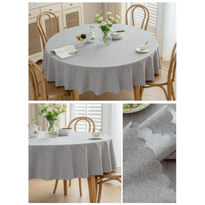 Runde Tischdecke wasserdicht, hellgrau, 260 cm – Fleckabweisend & Elegant