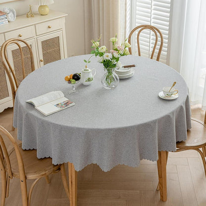 Runde Tischdecke wasserdicht, hellgrau, 280 cm – Fleckabweisend & Elegant
