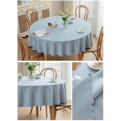 Runde Tischdecke wasserdicht, hellblau, 280 cm – Fleckabweisend & Elegant