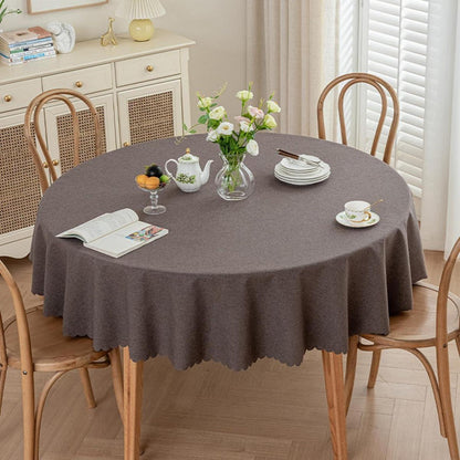 Runde Tischdecke wasserdicht, dunkelbraun, 260 cm – Fleckabweisend & Elegant
