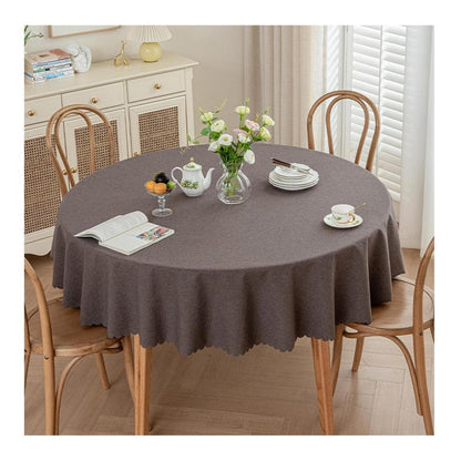 Runde Tischdecke wasserdicht, dunkelbraun, 280 cm – Fleckabweisend & Elegant