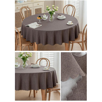 Runde Tischdecke wasserdicht, dunkelbraun, 280 cm – Fleckabweisend & Elegant