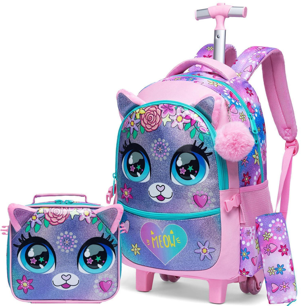 Schulrucksack Trolley Mädchen 7 Jahre Katzen B-flower