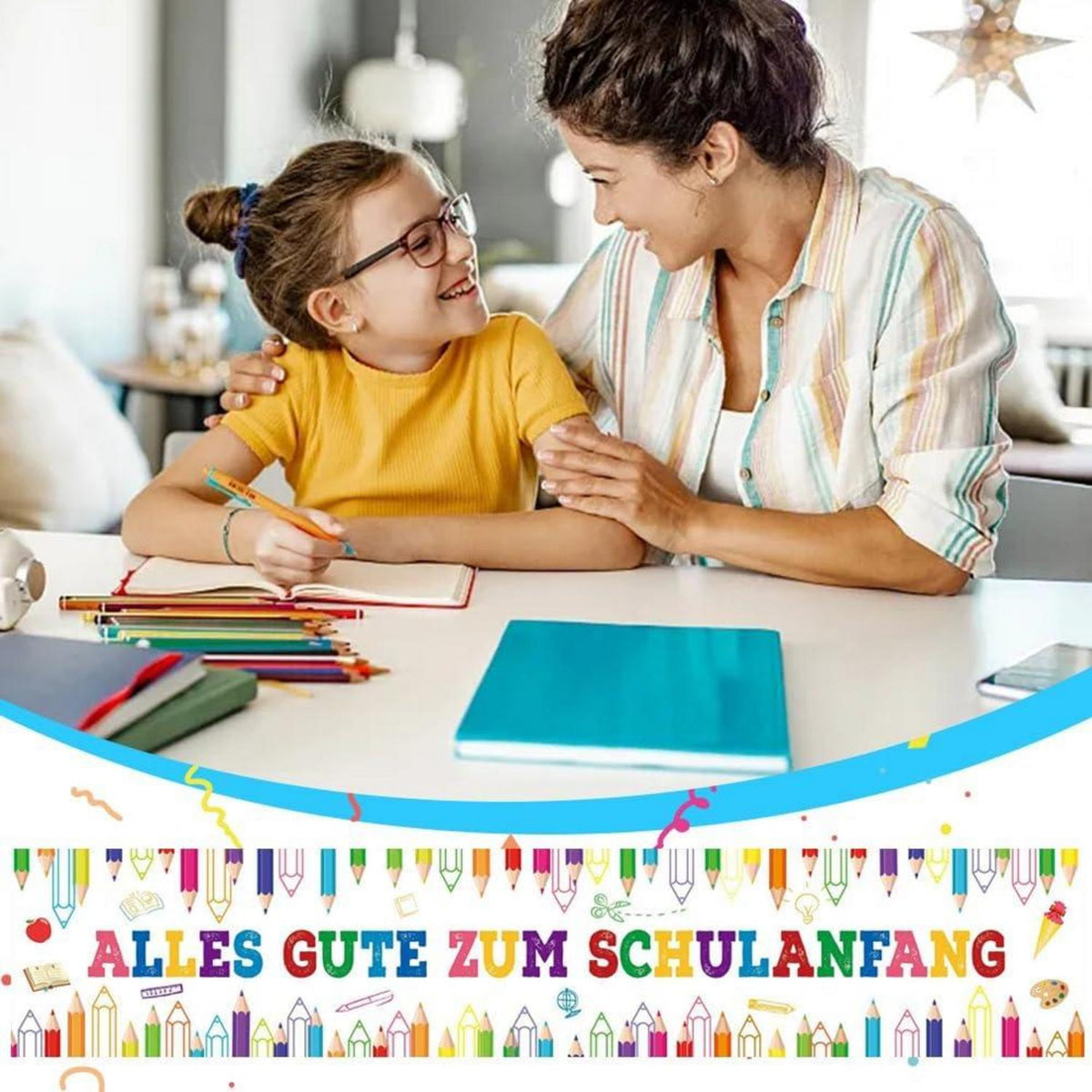 Einschulung Tischläufer Schulanfang Deko Schulstart Party Mädchen Junge 180x35cm