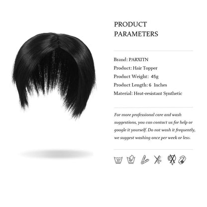 Haar Topper Schwarz – Synthetik Haarteil für mehr Volumen