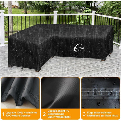 Loungemöbel Abdeckung L-Form Wasserdicht & Winterfest 200x250x85cm