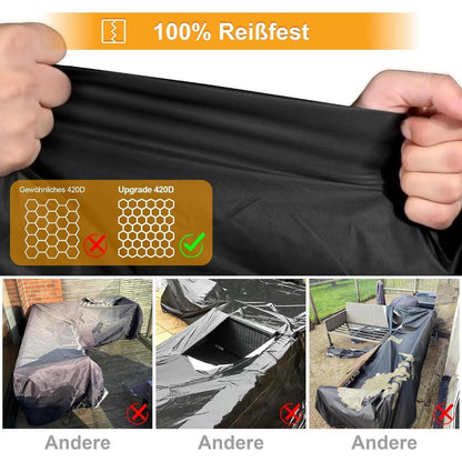 Loungemöbel Abdeckung L-Form Wasserdicht & Winterfest 200x250x85cm