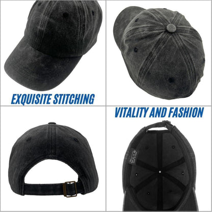 Vorgewaschene Baseball Cap – Dunkelblau, Einstellbar & Atmungsaktiv