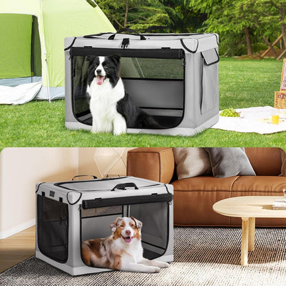 Faltbare Hundebox für Zuhause & Auto – Komfortabel & Sicher (L)