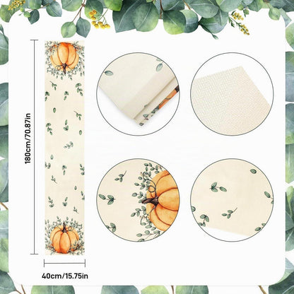 Herbst Tischläufer Kürbis Design 40x180cm Leinen