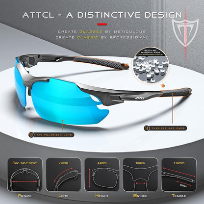 Polarisierte Sportbrille Herren Ultraleicht UV-Schutz Sonnenbrille