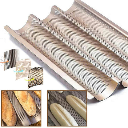 Baguette Backform Stahl – 3 Baguettes, Antihaftbeschichtet
