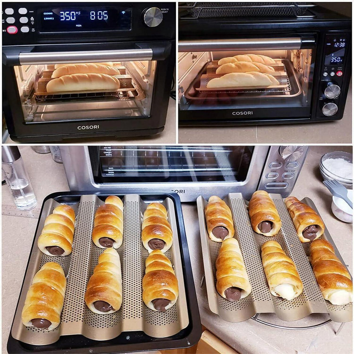 Baguette Backform Stahl – 3 Baguettes, Antihaftbeschichtet