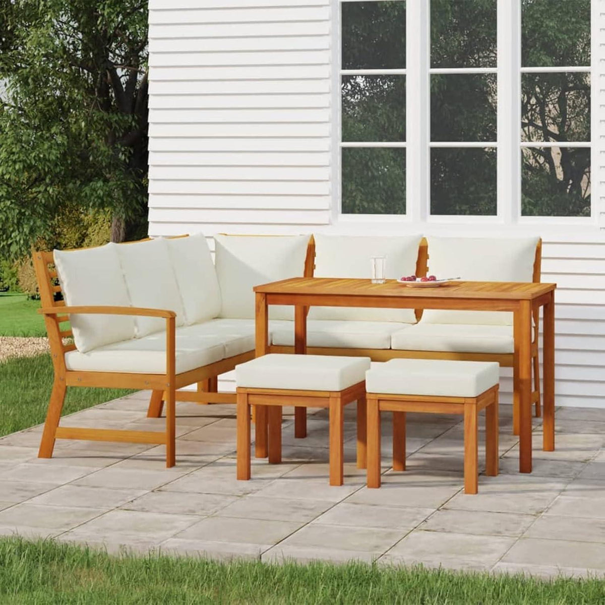 Gartenlounge Holz Ecklounge Sitzgruppe Esstisch Loungemöbel