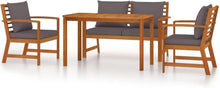 Holz Garten Lounge Set 4 Personen Balkonmöbel Sofa Tisch