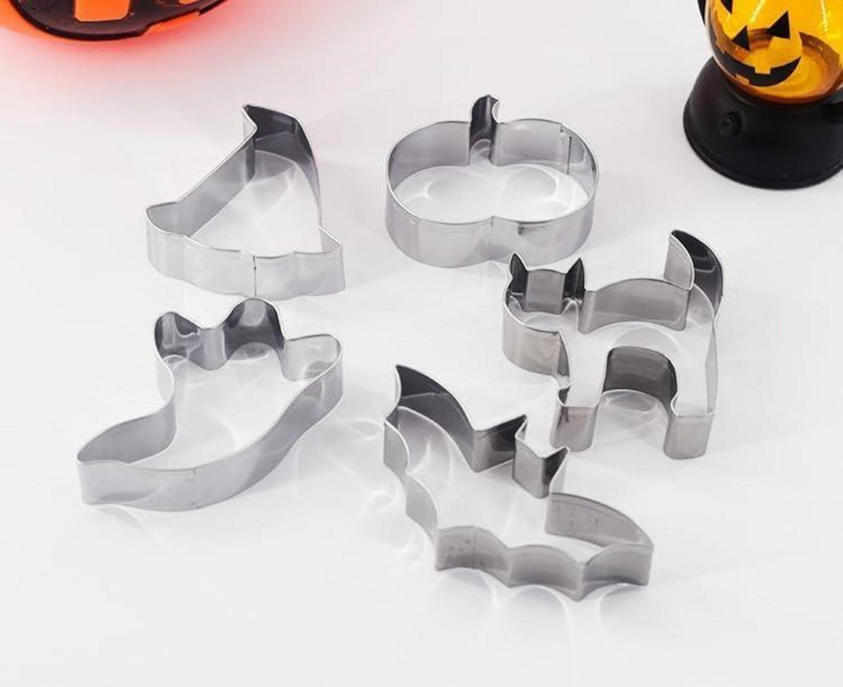 Halloween Ausstechformen Set Kürbis Katze Geist Hexenhut Fledermaus