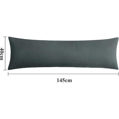 2er Set Kissenbezüge 40x145 Anthrazit Mikrofaser mit Reißverschluss