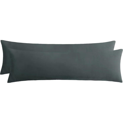 2er Set Kissenbezüge 40x145 Anthrazit Mikrofaser mit Reißverschluss