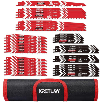 36tlg. Säbelsägeblatt-Set für Holz, Metall, Kunststoff mit Tasche