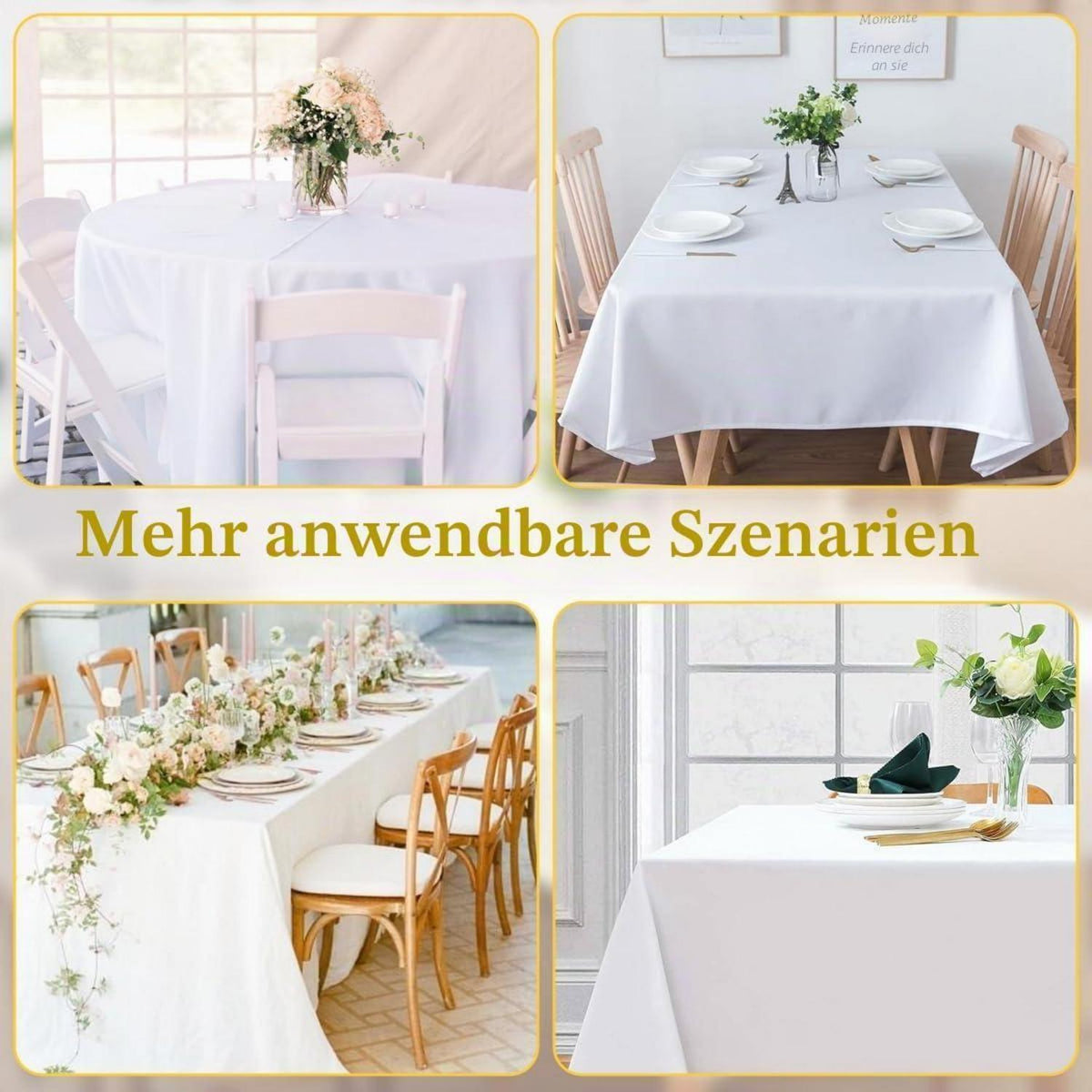 6x Weiße Tischdecken 137x274cm – Einweg für Party & Outdoor