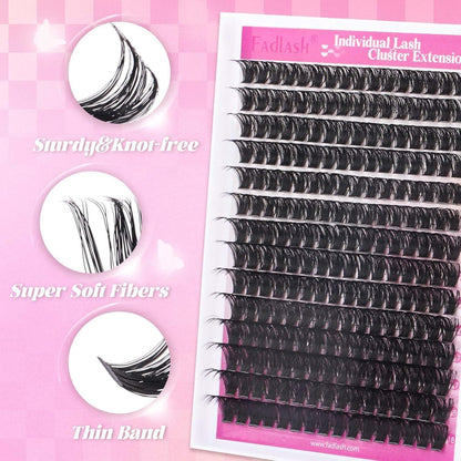 DIY Wimpern Extensions Set 3er Pack – Cluster & Einzelwimpern 100D