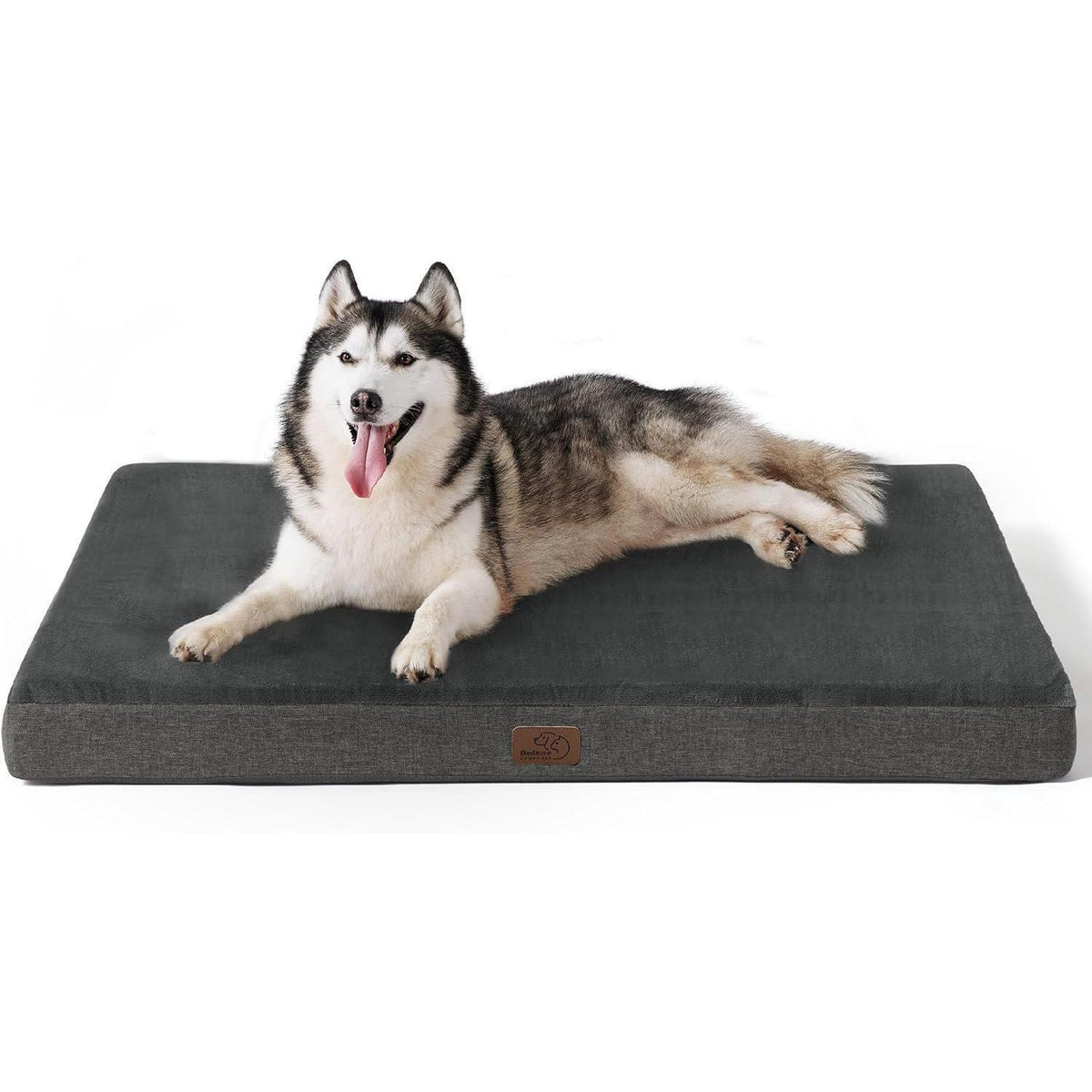 Orthopädisches Hundebett L 120x74cm Dunkelgrau mit Memory Schaum