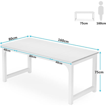 Industrietisch 160x80 cm – Küchentisch für 4-6 Personen Weiß
