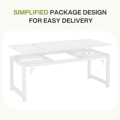Industrietisch 160x80 cm – Küchentisch für 4-6 Personen Weiß