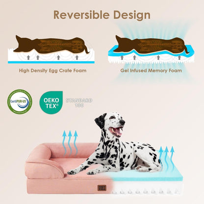 Orthopädisches Hundebett XL mit Memory Foam, Rosa