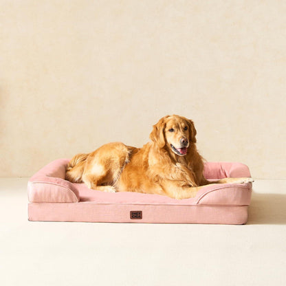 Orthopädisches Hundebett XL mit Memory Foam, Rosa