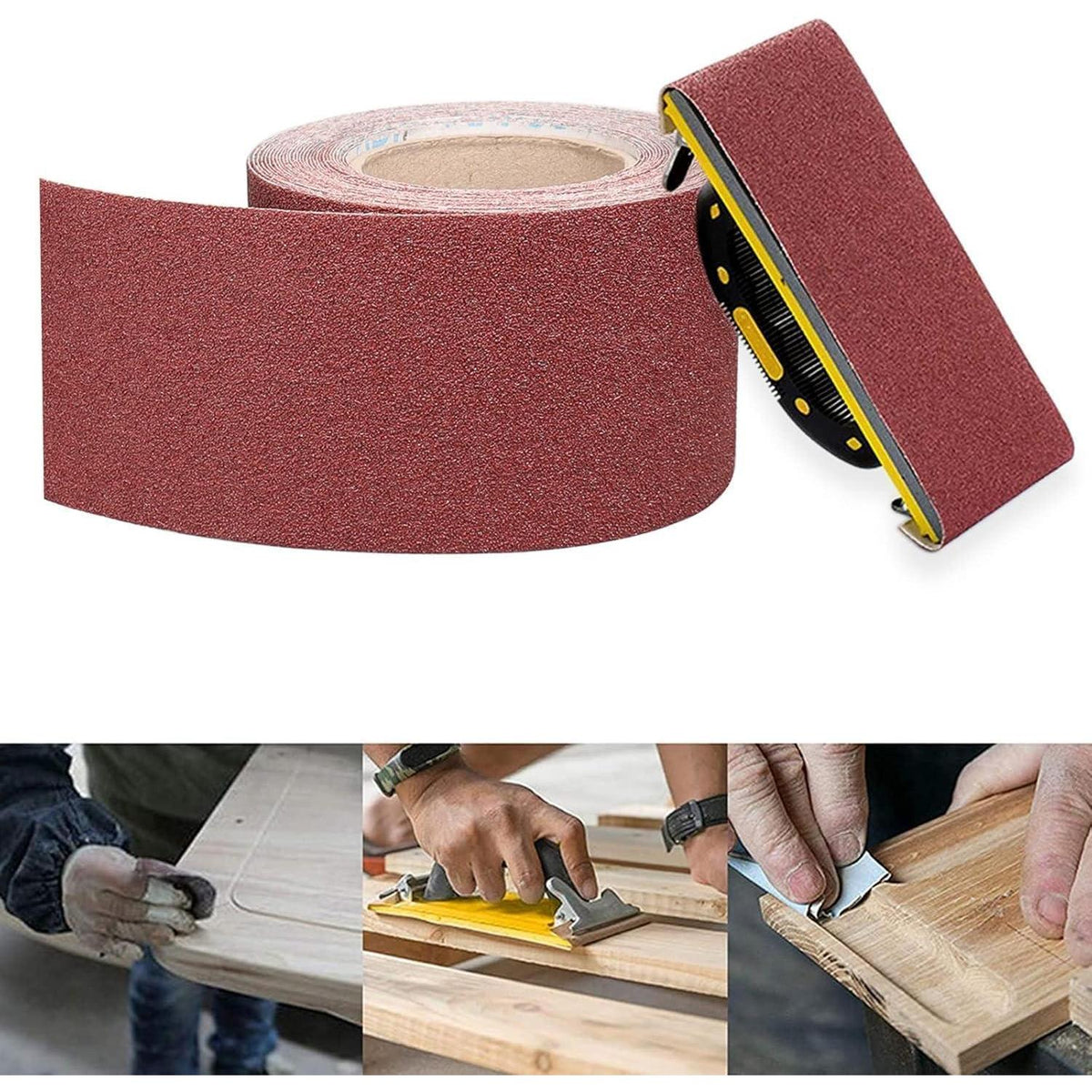 Schleifpapier Rolle 115mm x 10m Körnung 80 für Holz & Metall