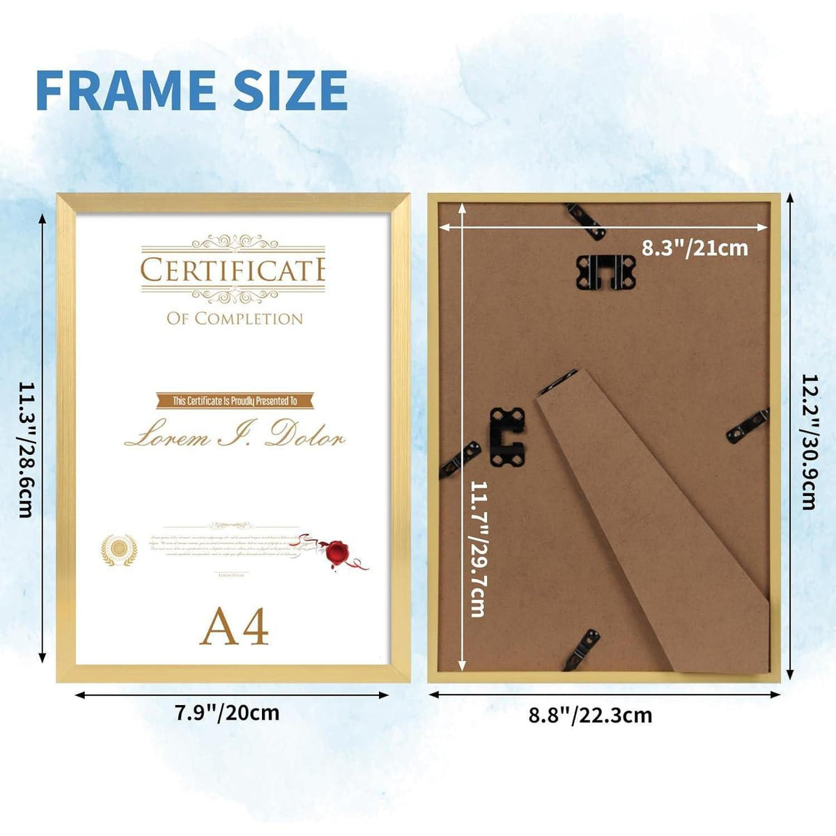 18er Set Bilderrahmen A4 Gold für 21x29,7 cm Fotos & Urkunden