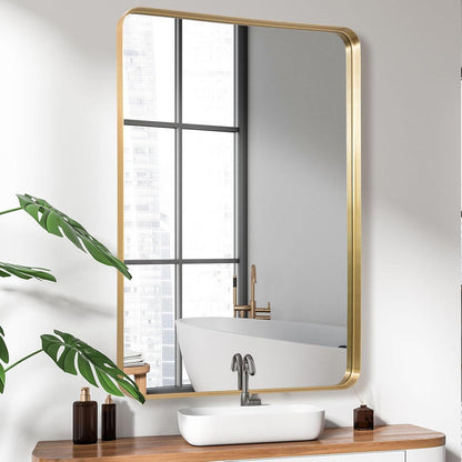 Goldener Wandspiegel 60x90 cm – Moderner Badezimmer Spiegel